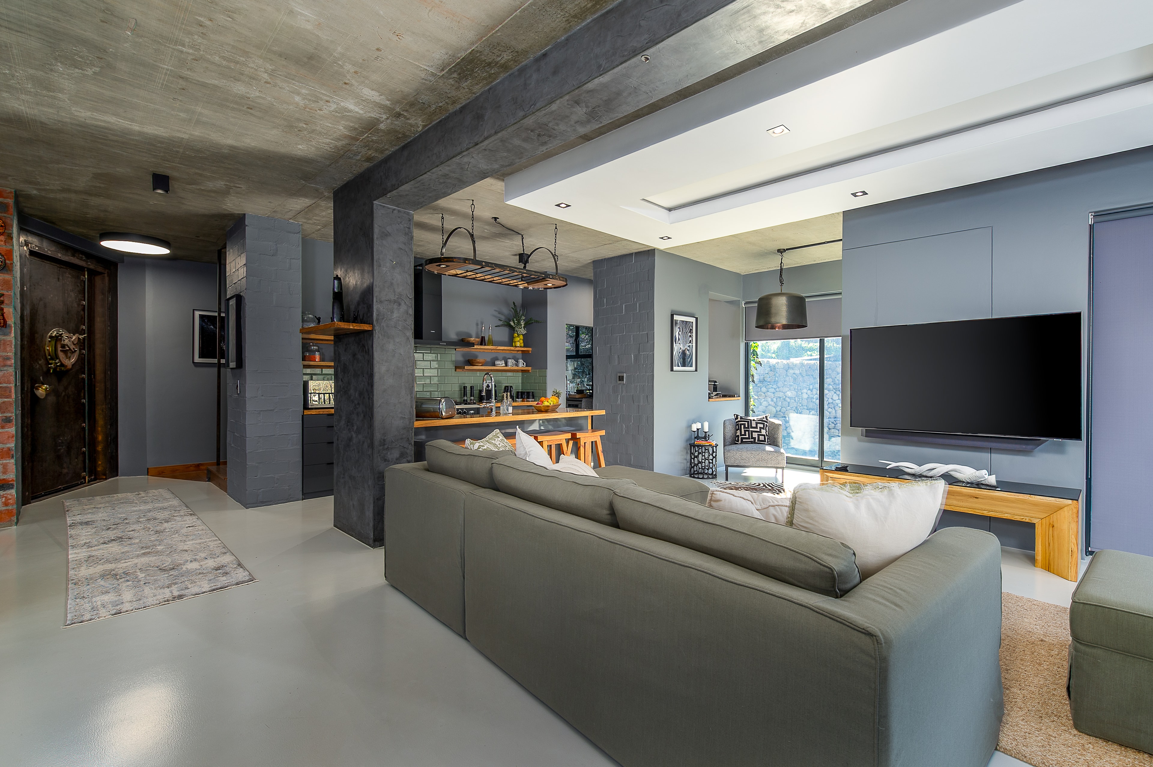 Open-plan living room and kitchen