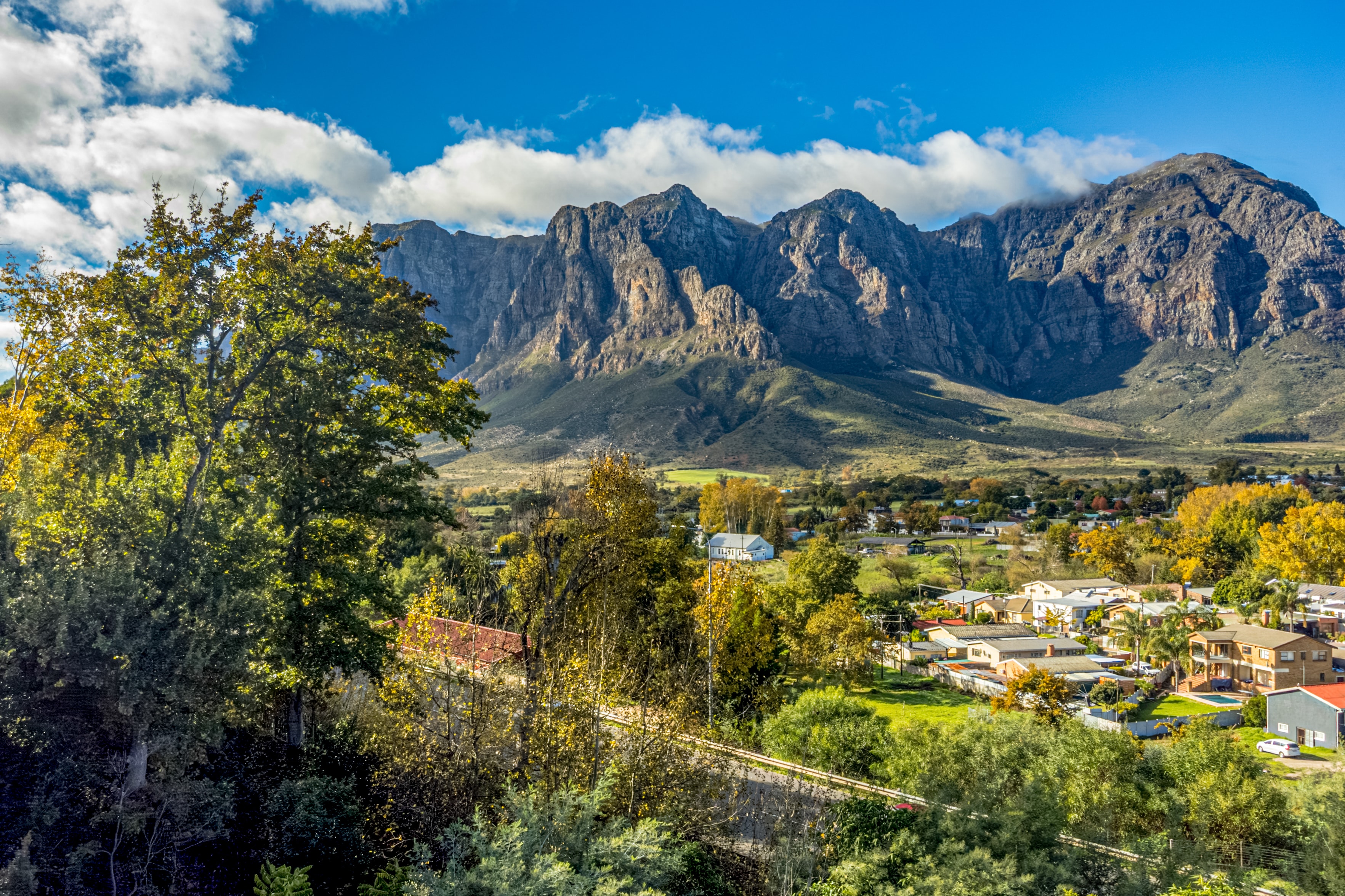 Banhoek Valley and mountains from the property